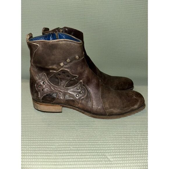 Mark Nason Cross Boots Side Zip Brown Leather Men’s Size 10 87627 - Picture 1 of 9